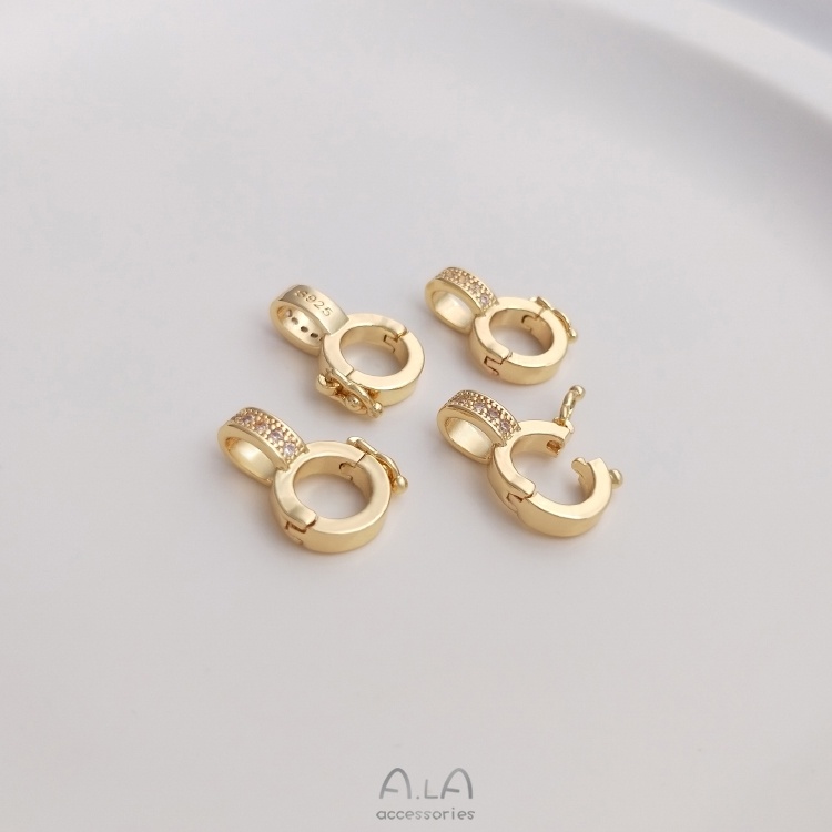█A.ιA゜14K Vàng●1 Miếng°Khóa Cài Vòng Cổ Bằng Thép Mạ Vàng 14k S 9.25million Tự Làm Thủ Công