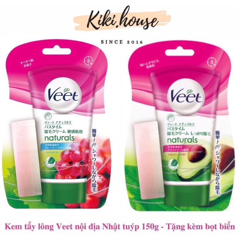 Kem tẩy lông Veet Nhật Bản 150g ( tặng kèm bông )