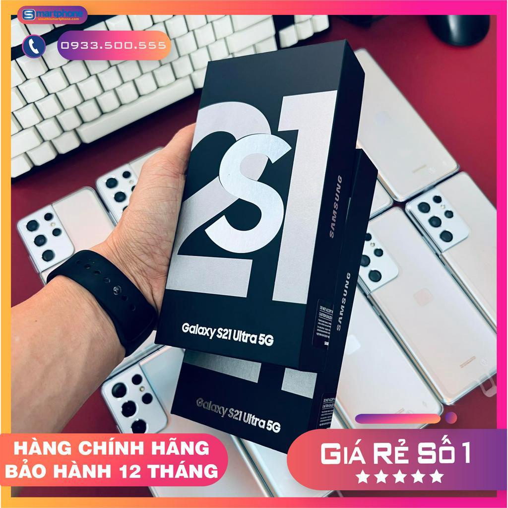 Điện thoại Galaxy S21 Ultra 5G  mới Fullbox chuẩn đẹp dùng 2 sim - BH 6 tháng lỗi 1 đổi 1