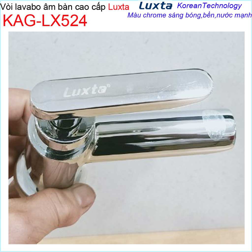 Vòi lavabo lạnh Luxta KAG-LX524 tay gạt, vòi rửa mặt thân tròn nước mạnh thiết kế tinh tuyệt đẹp