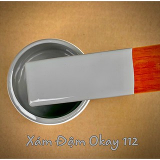 [Giá Hủy Diệt] Sơn chậu kiểng hệ nước ngoài trời Okay màu Xám Đậm #112 (Siêu bóng) 1Kg