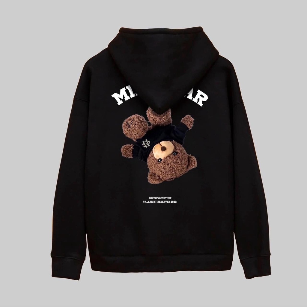 Áo Nỉ HOODIE ZIP MIKEBEAR MIKENCO, Áo Khoác Hoodie Dây Kéo Unisex Nam Nữ form Rộng oversize Nỉ Bông Cao Cấp