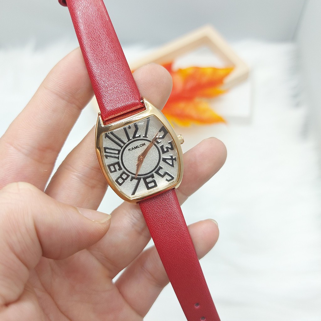 Đồng hồ nữ KAMLON K3031 dây da ( Đỏ )