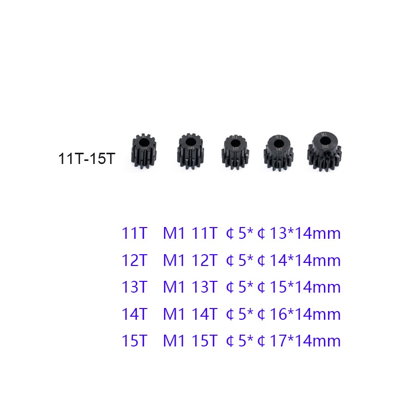 Trục Bánh Răng Kim Loại 11T-30T M1 5mm Cho Xe Điều Khiển 1/8 RC