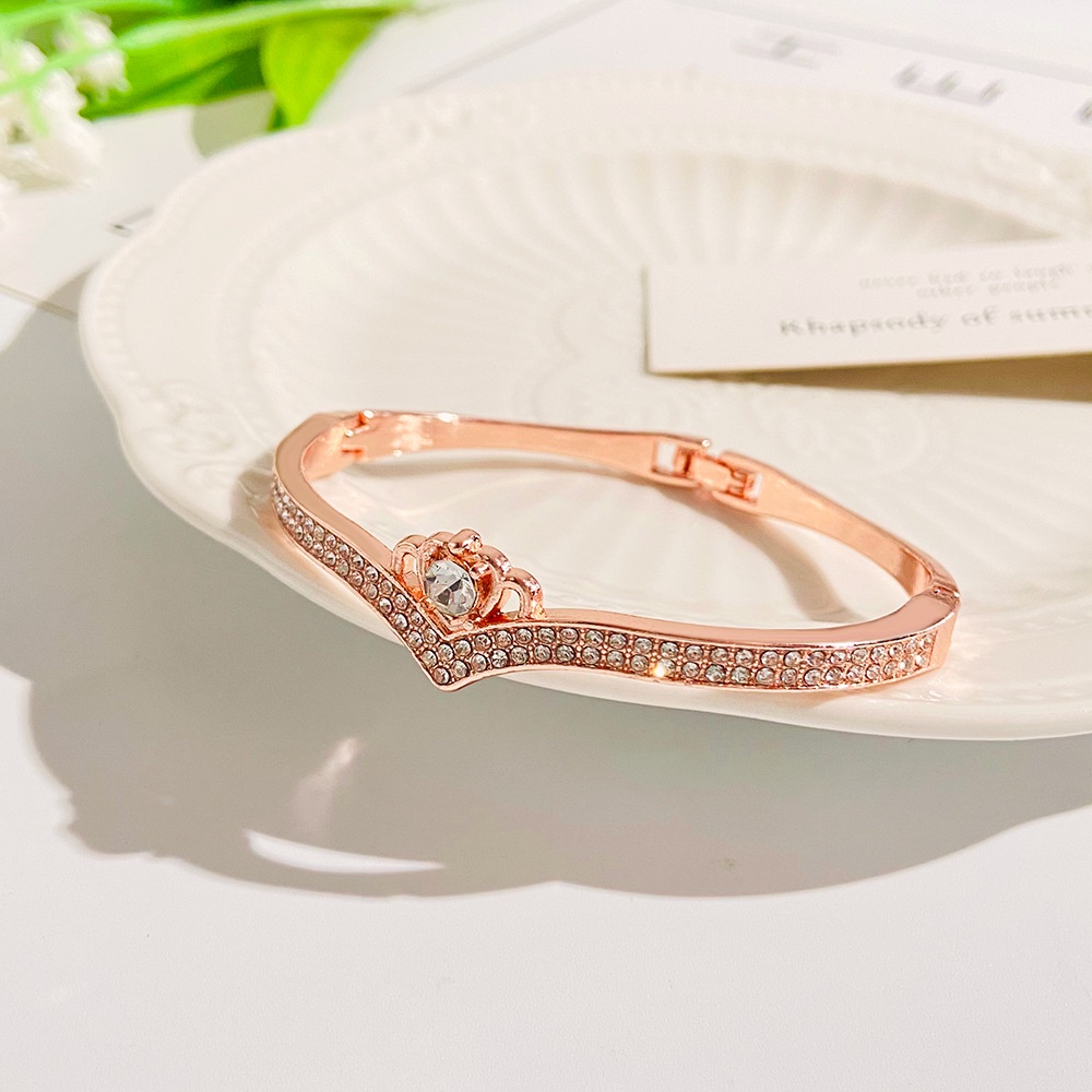 Vòng Tay Hình Vương Miện Đính Đá Zircon Sang Trọng Thời Trang Hàn Quốc