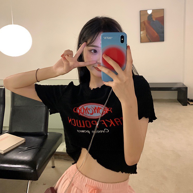 Áo thun đôi chữ đỏ RUBY Chất cotton 4 chiều co dãn tốt nam nữ mặc được, 2 kiểu croptop và from thụng