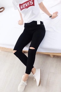 Quần kaki rách gối co giãn