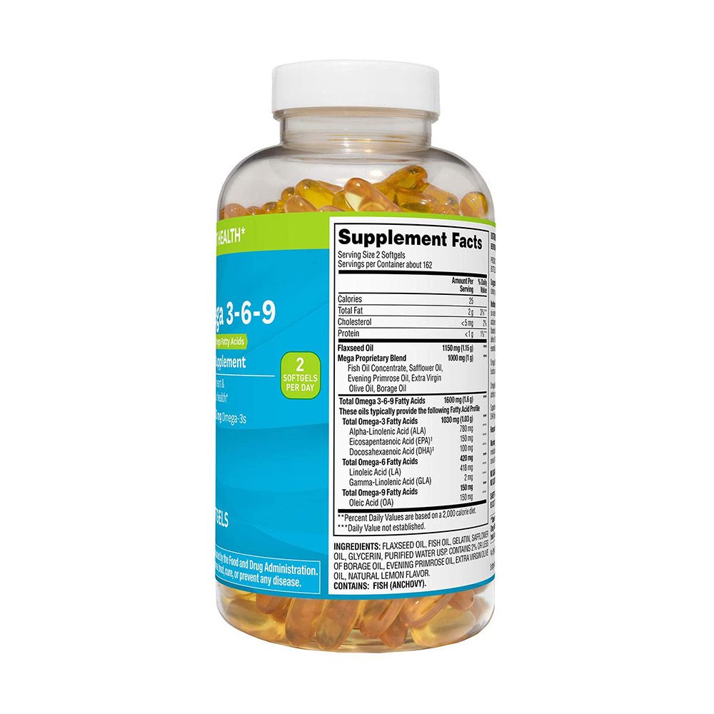 Viên Uống Dầu Cá Omega 3-6-9 Member'S Mark Supports Heart Health 325 Viên Của Mỹ
