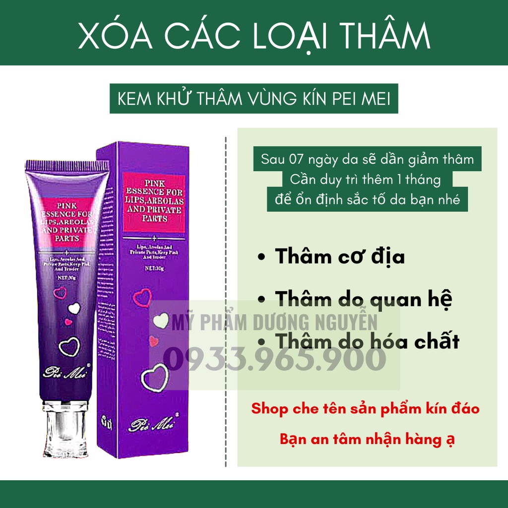 Chống Thâm Môi - Làm Hồng Môi - Nhũ Hoa - Vùng Kín Pei Mei Sexy Pink Bioaqua 30g