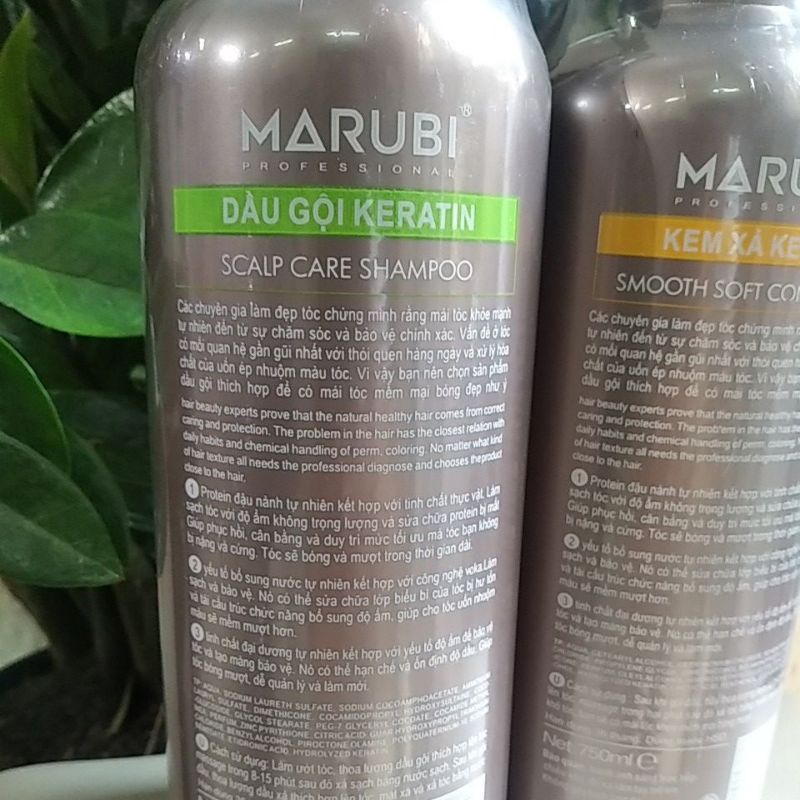 Dầu gội xả keratin marubi phục hồi tóc 750ml hương thơm mềm mượt