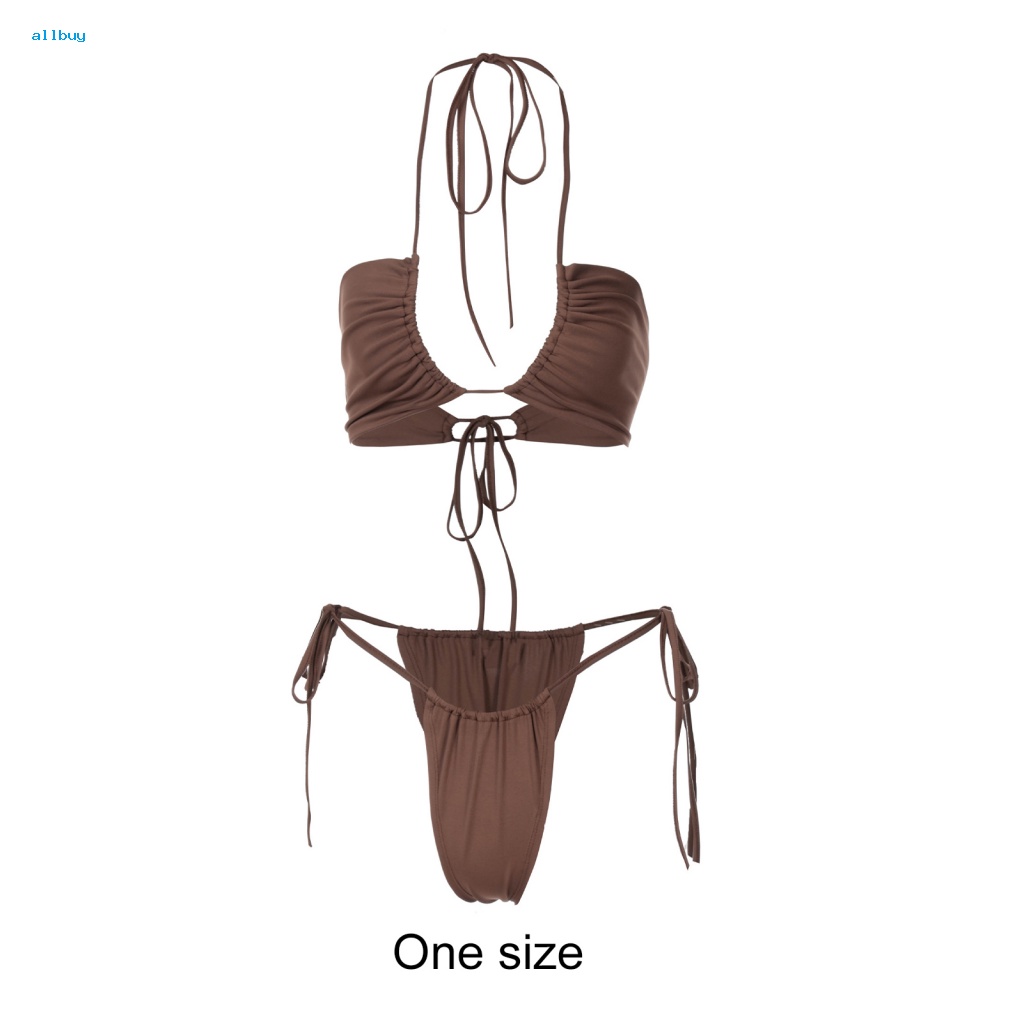 Allbuy Bộ Bikini 2 Chiếc Màu Tinh Khiết