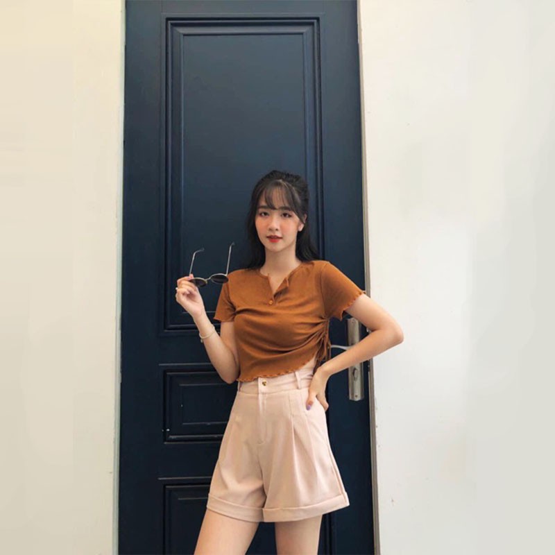 [ Mã AFF5530K hoàn 30k xu đơn 99K] Quần Short Nữ Gập Gấu - COLLY