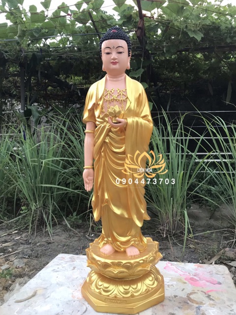 Tượng Phật A Di Đà đứng vàng cao 70cm - LHC