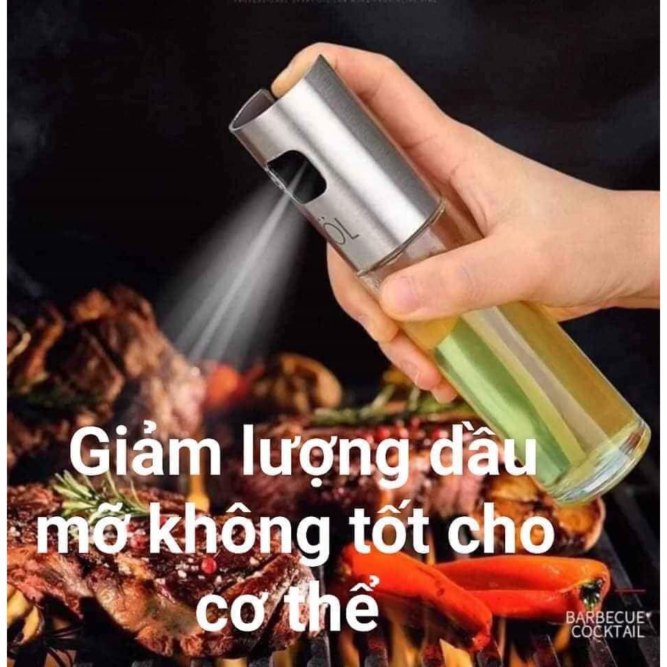 Bình Xịt Dầu Ăn/Giấm Chai Thuỷ Tinh 100ml