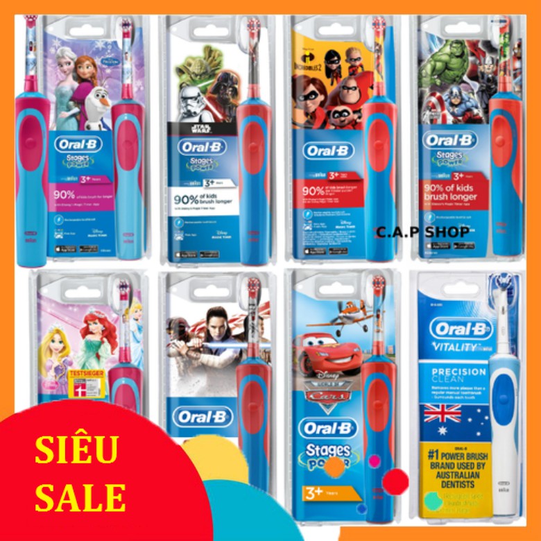 Bàn chải điện Oral B cho bé 🔥FREESHIP🔥 Hàng chính hãng dành cho bé trên 5 tuổi