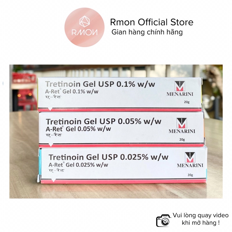 Tretinoin Aret Gel Ấn 0.025%, 0.0.5%, 0.1%  giảm mụn, ngừa lão hoá