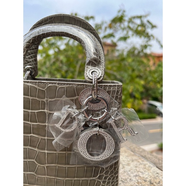 Túi xách nữ Dior lady mini 17 da cá sấu mĩ cao cấp thêu tay
