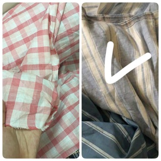Linen kẻ hường và sọc xanh