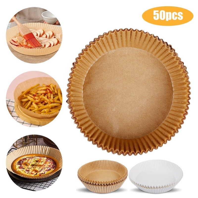 Set 50 Giấy Lót Nồi Chiên Không Dầu Sử Dụng Một Lần Kích Thước 20CM