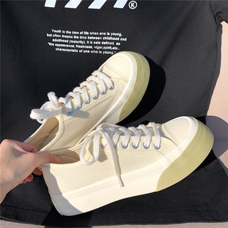 Giày Thể Thao Nữ Cổ Thấp, Sneaker Bánh Mì Ulzzang Hàn Quốc, Đế Bằng Cao 4cm - Kateza Official