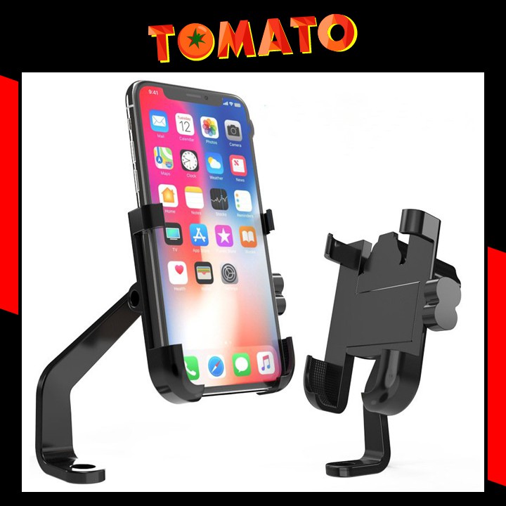 Giá đỡ điện thoại - Kẹp điện thoại gắn xe máy inox C2 chống rung, chống cướp cực chắc chắn - Phụ Kiện Tomato