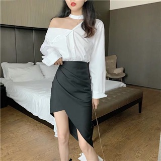 Set áo croptop và áo len hai dây