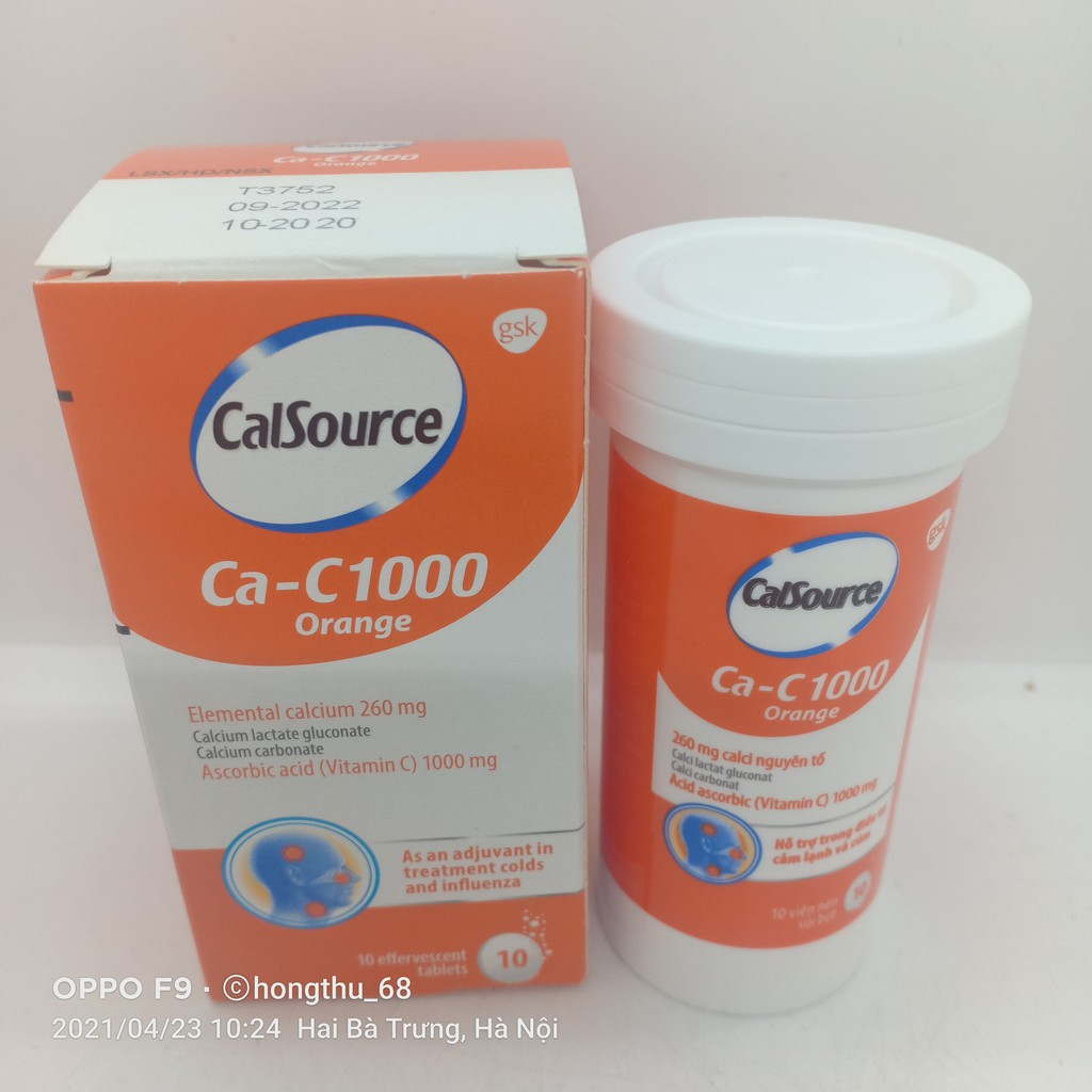 Viên sủi CalSource Ca-C1000 Orange tuýp 10 viên | Thế Giới Skin Care