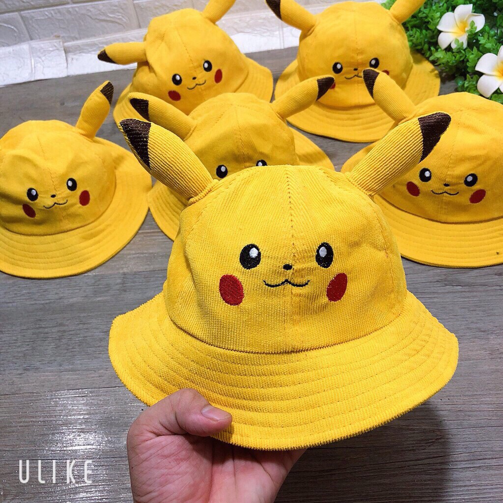 [Mã FASTGRET4 giảm 10% đơn 99K] Mũ Pikachu trẻ em - Mũ bucket hat