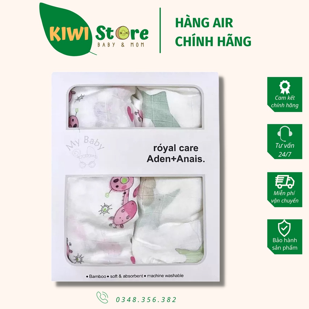 Hộp set 2 khăn sợi tre bamboo cao cấp Aden + Anais cho bé