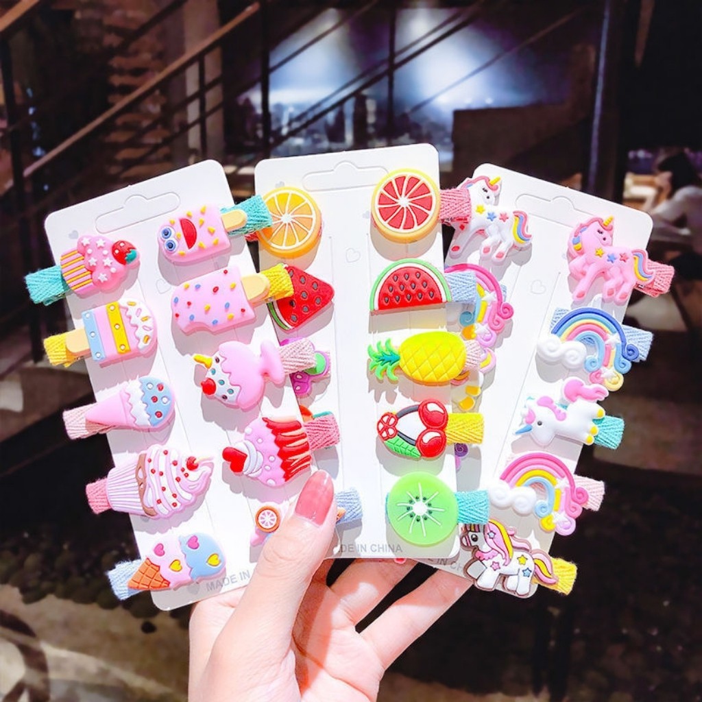 Set 10 Kẹp Tóc Cho Bé Gái Nhiều Màu Đáng Yêu KT10