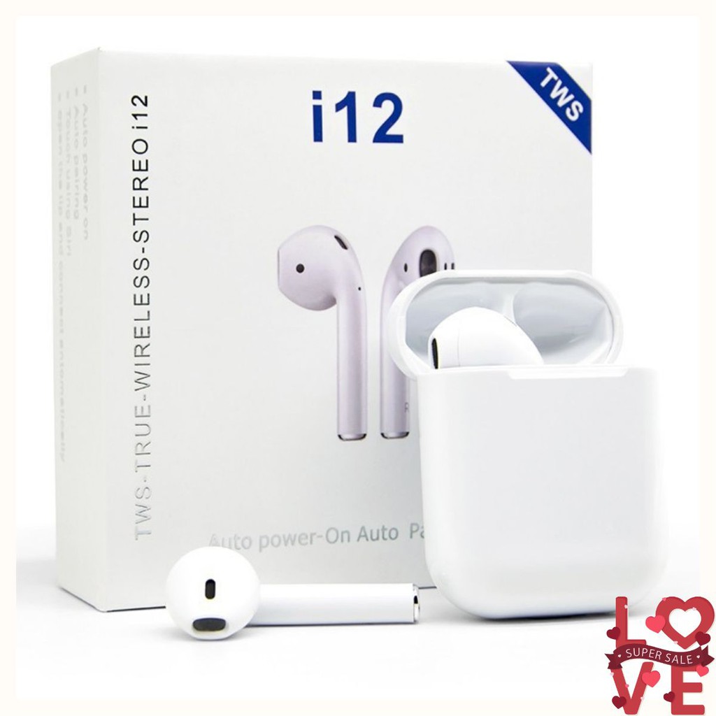 Tai Nghe Bluetooth Không Dây Chính Hãng I12 Nhét Tai Phụ Kiện Tai Nghe Điện Thoại IOS Và Android | I12 huynhdanhshop | BigBuy360 - bigbuy360.vn