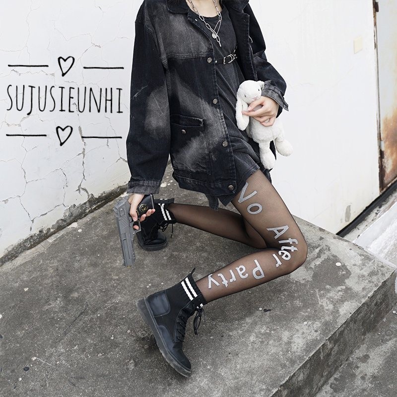 Quần tất có chữ &quot;no after party&quot;