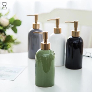Bình đựng xà phòng, nước rửa tay bằng gốm sứ hình trụ tròn