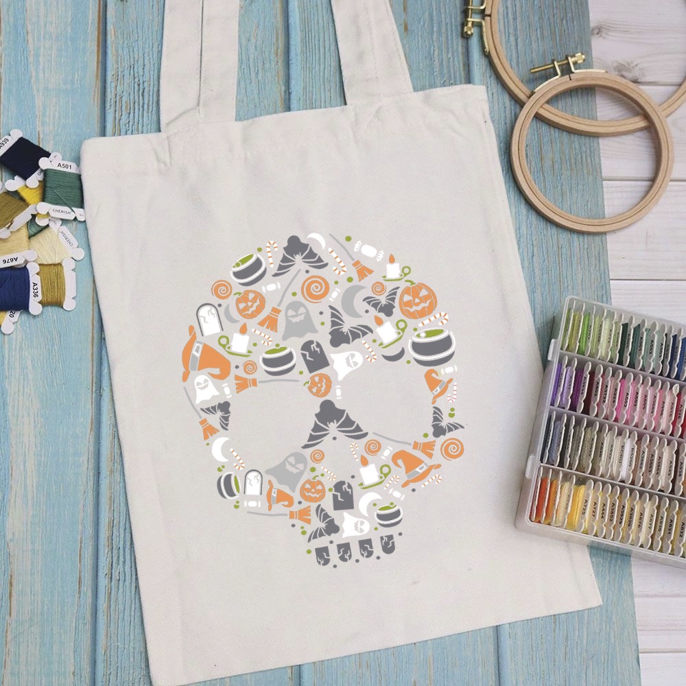 Túi vải túi Tote CARTOON DESIGN - Mẫu 6 vải canvas dày đẹp cho nữ có khóa miệng đi học đi chơi. In hình theo yêu cầu