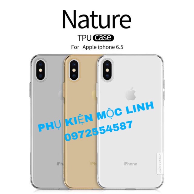 Ốp lưng silicon trong suốt Nillkin iPhone XS Max Xr X Xs