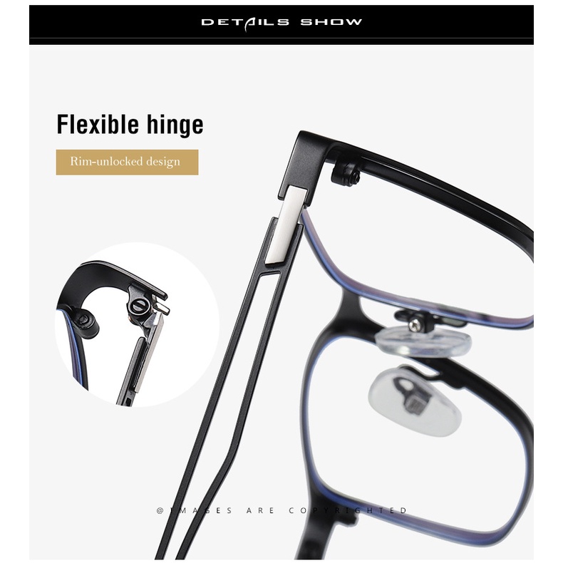 Mắt kính cận Viendo 5927 gọng vuông đổi màu chống tia xanh UV 0 ~ -6.0 độ cho nam