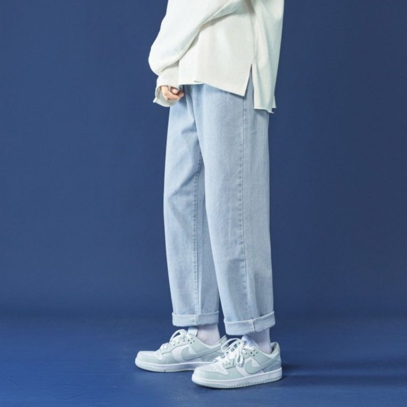 Quần baggy nam ống rộng suông chất jean cao cấp