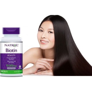 HŨ 60 VIÊN NGẬM Natrol Biotin TỐT CHO DA, MÓNG, TÓC Hair, Skin &amp; Nails, 10,000mcg, VỊ DÂU Strawberry