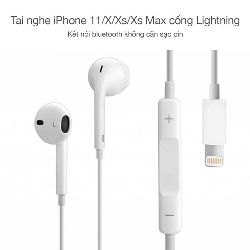 Tai nghe iPhone 11/X/Xs/Xs Max/Xr chân Lightning, hàng zin bóc máy chính hãng