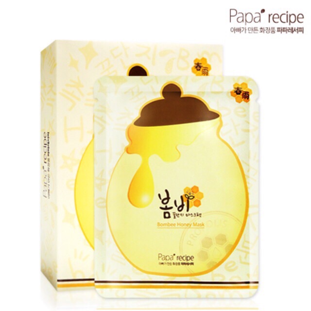 Hộp 10 Mặt nạ trắng da tinh chất mật ong Paparecipe – BomBee honey Korea