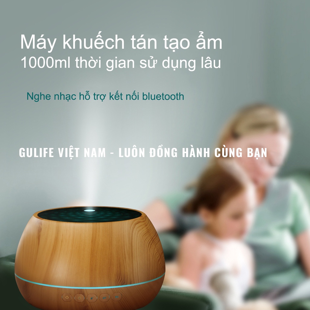 Máy Xông Tinh Dầu Bát Tiên 1000ml GULIFE - MKT36M, Kèm Quà Tặng + Remote, Cân Bằng Độ Ẩm &amp; Làm Thơm Phòng  – BH 12 Tháng