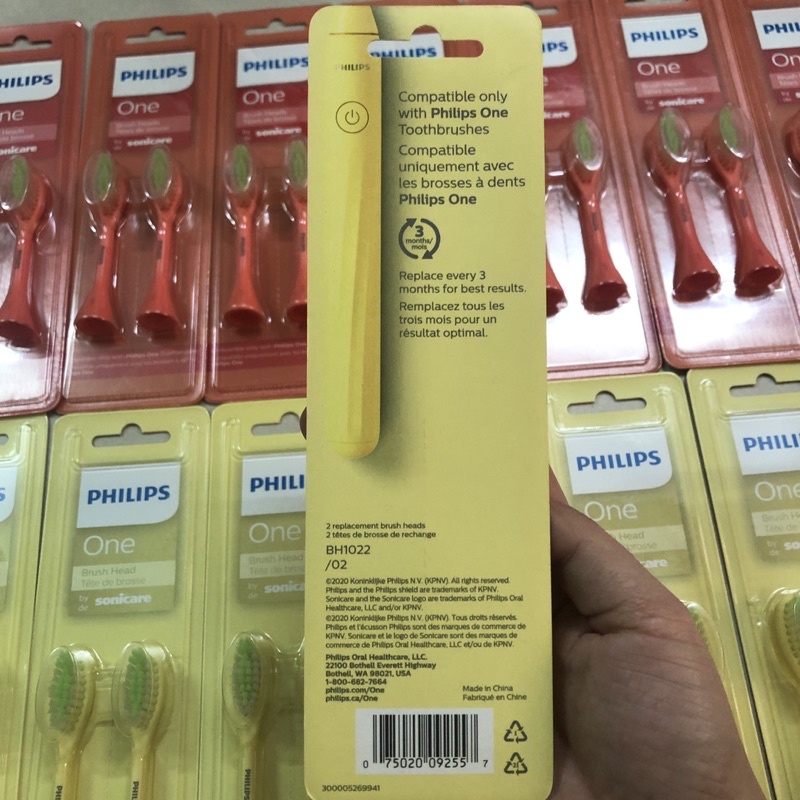 set 2 đầu bàn chải điện philips one by sonicare chính hãng