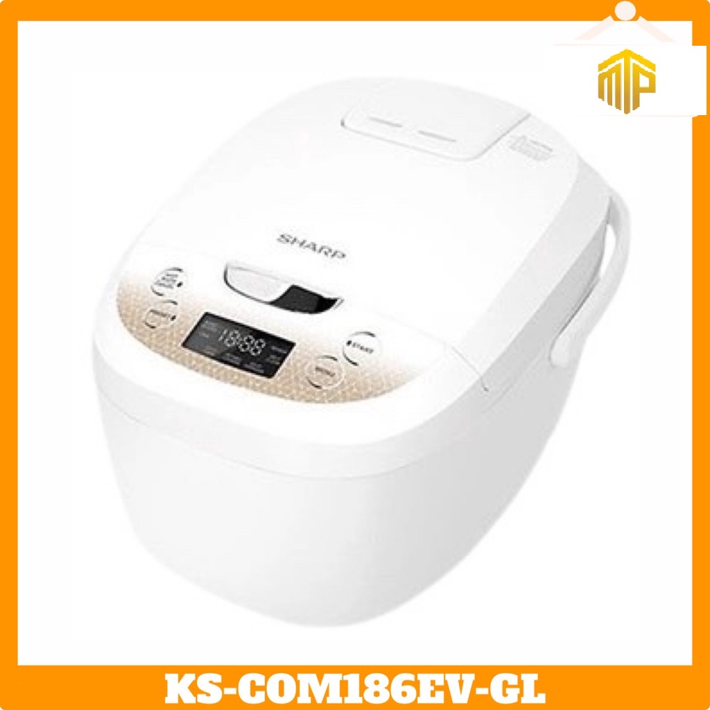Nồi cơm điện tử Sharp KS-COM186EV-GL (Dung tích 1.8 lít, Công suất 830W, Hàng chính hãng, Bảo hành 12 tháng)