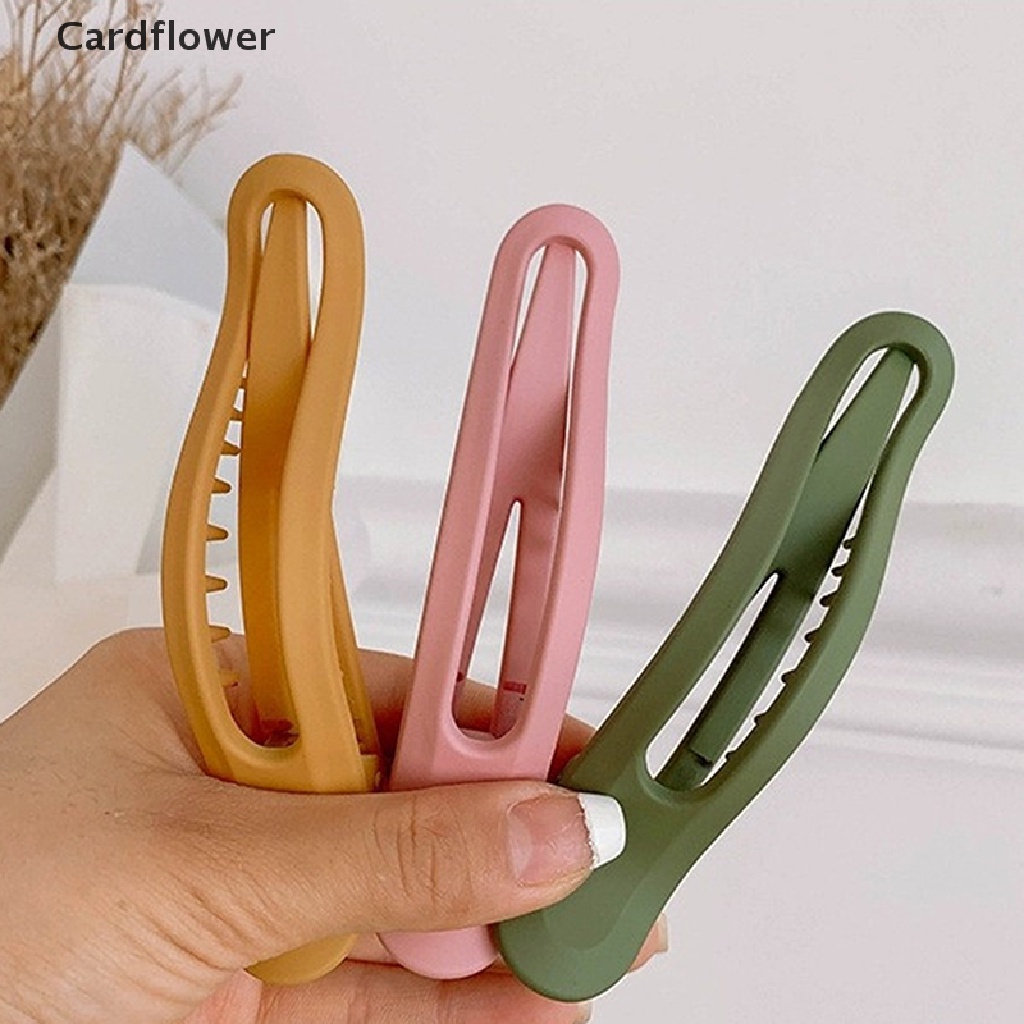 &lt; Cardflower &gt; Kẹp Tóc Mỏ Vịt Bằng Nhựa Màu Kẹo Liền Mạch Cỡ Lớn Cho Nữ Đang Giảm Giá