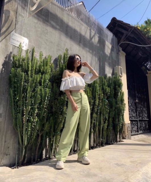 Quần cullotes xanh lá