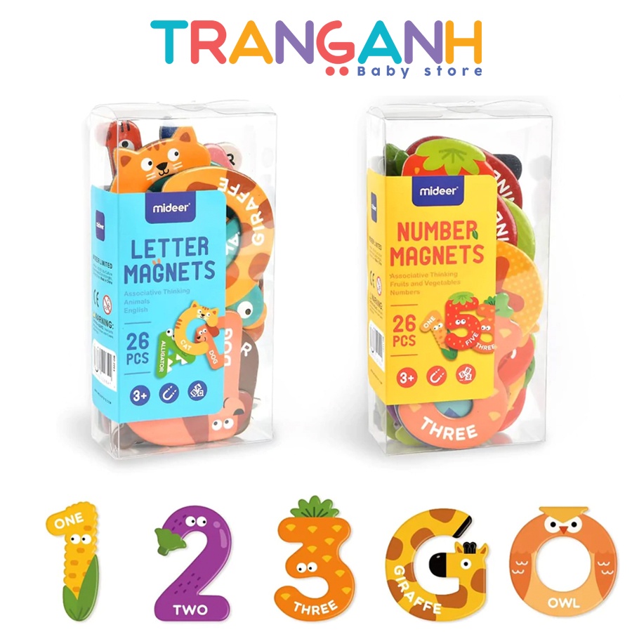 Bộ chữ cái, số nam châm Mideer Letter Magnets - Number Magnets (3 tuổi+)