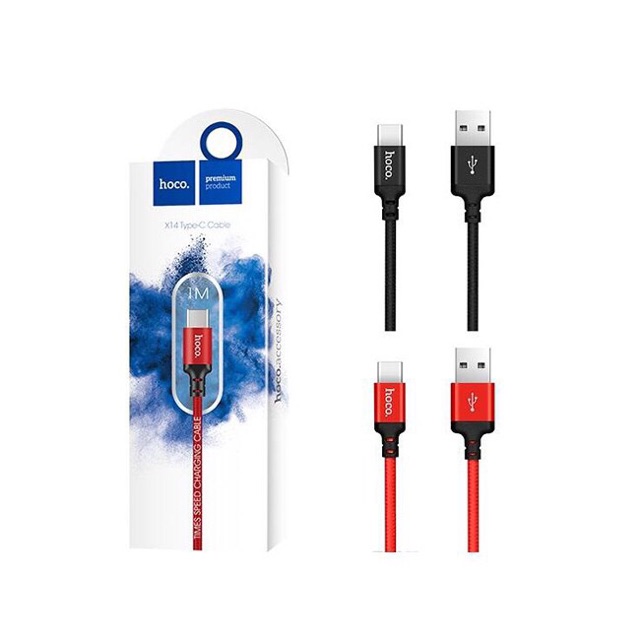 Cáp dù sạc nhanh Type C Hoco X14 siêu bền chính hãng
