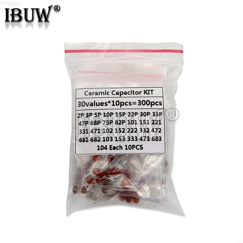 Set 300 Tụ Điện Gốm 30 Loại 2PF-0.1UF Mới