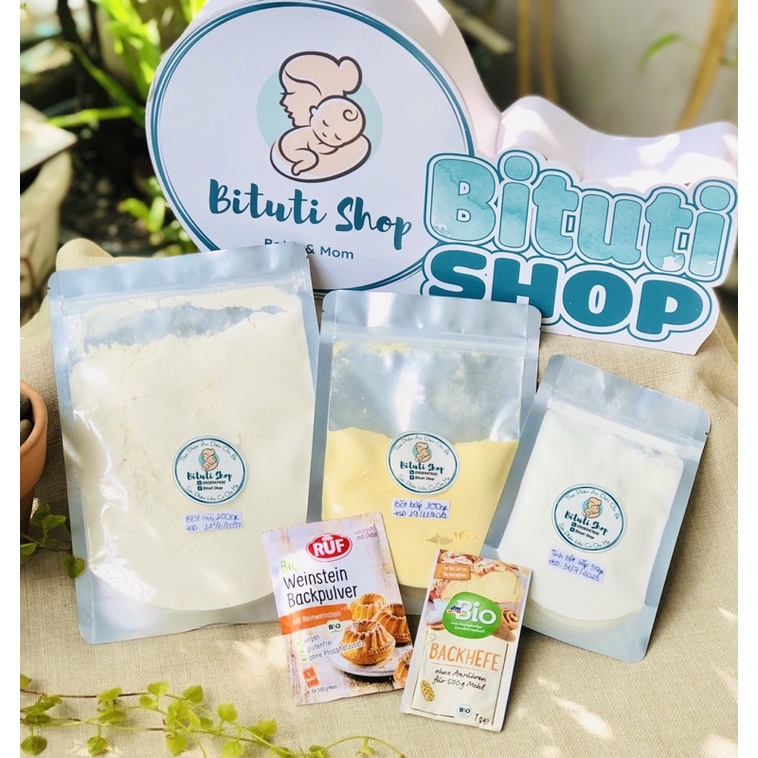 Set 5 loại bột hữu cơ làm bánh và món phụ cho bé ăn dặm