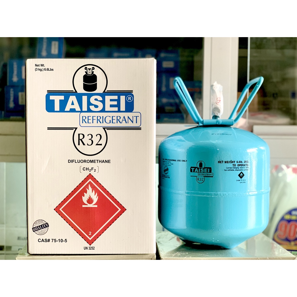 Môi chất lạnh gas lạnh bình nhỏ r32.TAISEI , dùng cho máy lạnh, tủ lạnh, ô tô ,...